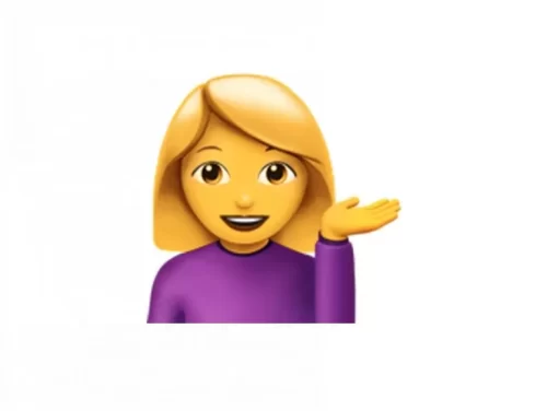 people often use this one to convey sass but this emoji is actually an information desk person 768x577 1