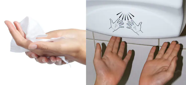 استفاده از حوله کاغذی تعداد باکتری های روی دست را تا ۶۰ درصد کاهش می دهد اما استفاده از دستگاه خشک کن دست آن ها را تا ۲۲۵ درصد افزایش می دهد