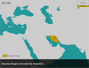 نقشهٔ شاهنشاهی ساسانی از آغاز تا پایان از سقوط اشکانیان تا سقوط ساسانیان