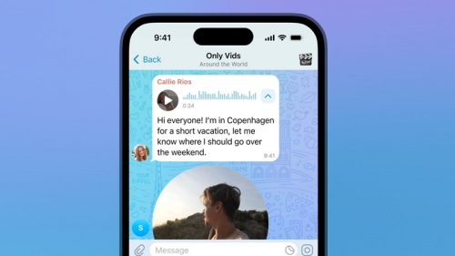 telegram new video message to text feature