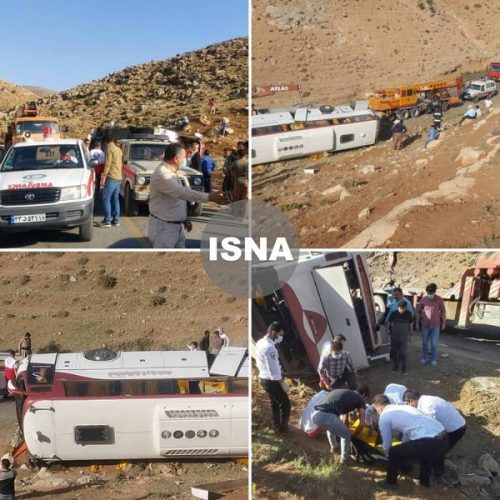 جزئیات حادثه مرگبار اتوبوس خبرنگاران در آذربایجان غربی+فیلم وعکس
