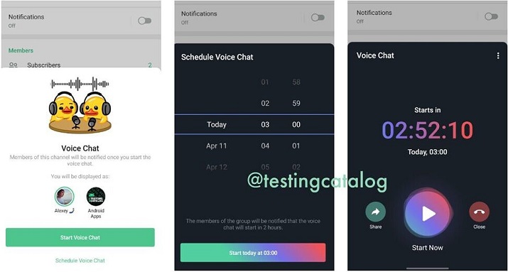 Schedule voice chats in Telegram channels