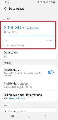 Service How do I check data usage on my Samsung Galaxy device 4