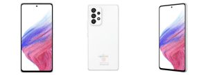 alleged galaxy a53 phone render white all angles
