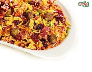 طرز تهیه و دستور پخت آلبالوپلو شیرازی+با فیله مرغ یا گوشت چرخ‌کرده قلقلی