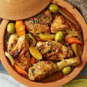 spiced chicken tagine with preserved lemon and olivesمرغ لیمویی