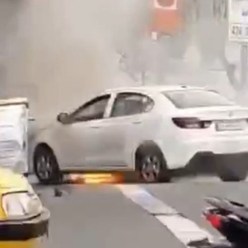 فیلم آتش سوزی خودروی شاهین و توضیحات ساپیا