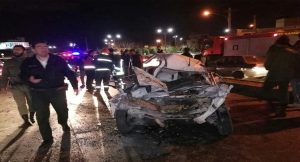 تصادف مرگبار شبانه دو خودرو در بلوار دلاوران شیراز+عکس