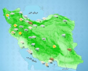 هواشناسی ایران ۹۹/۱۲/۰۷| جزئیات فعالیت سامانه بارشی و بارش برف و باران در استانهای کشور