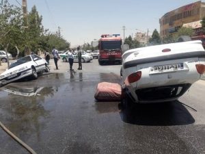 واژگونی خودرو در شیراز